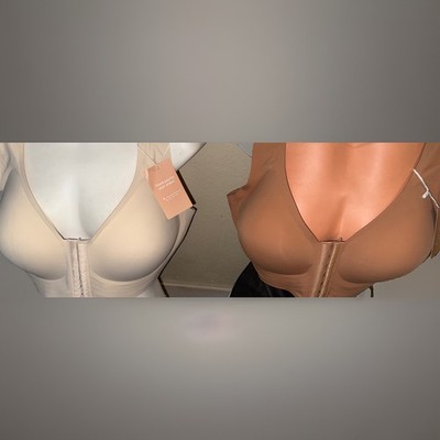 Alot Of 2 Luna Hug Embrace Your Curves Bra Womens 3XL Beige/ Nude Front Closure