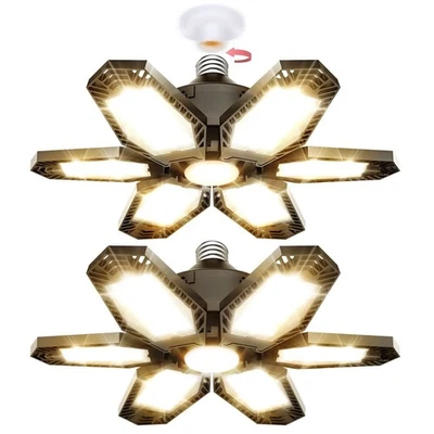 TANBABY 2 Pack Garage Light Warm 150W Led 3000k Garage Lighting 12000LM [Equi...