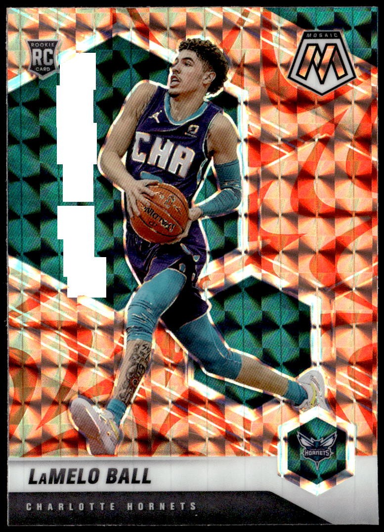 2020-21 Panini Mosaic #202 LaMelo Ball Mosaic Reactive Orange Rookie E1
