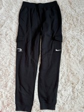 Nike 3Brand Cargo Pants Black Kids XL Elastic Waist Drawstring Fleece Pockets