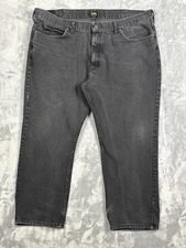 Lee Relaxed Fit Jeans Mens 42x29 Black Gray Straight Leg Denim Casual Pants