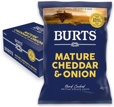 Box of Burts Mature Cheddar & Spring Onion Crisps 20 x 40g Bags - Hand Cooked