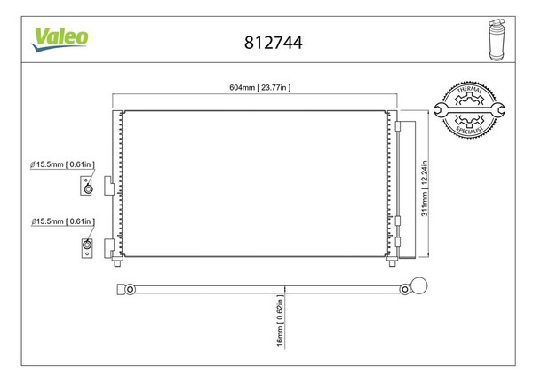 Valeo Kondensator Klimaanlage 812744 Aluminium FüR Fiat Idea Punto Doblo 16V 188-image