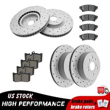334mm Front & 310mm Rear Brake Rotors Ceramic Pads for Lexus GS200T GS350 IS350