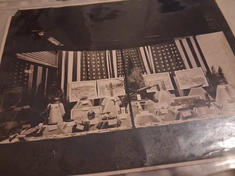 Vintage Historica photo with Orig. stamp,-  Military Display.