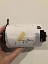 1 Roll DK11241 Continuous Length Label on White Paper Tape 102mm x 152mm 4” x 6”