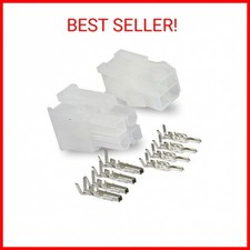 Molex Connector Lot, 5 Matched Sets, 4-Circuits w/18-24 AWG, Pin SZ: Standard