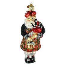 Old World Christmas Ornaments: Assortment of Santas Glass Blown Red, Green