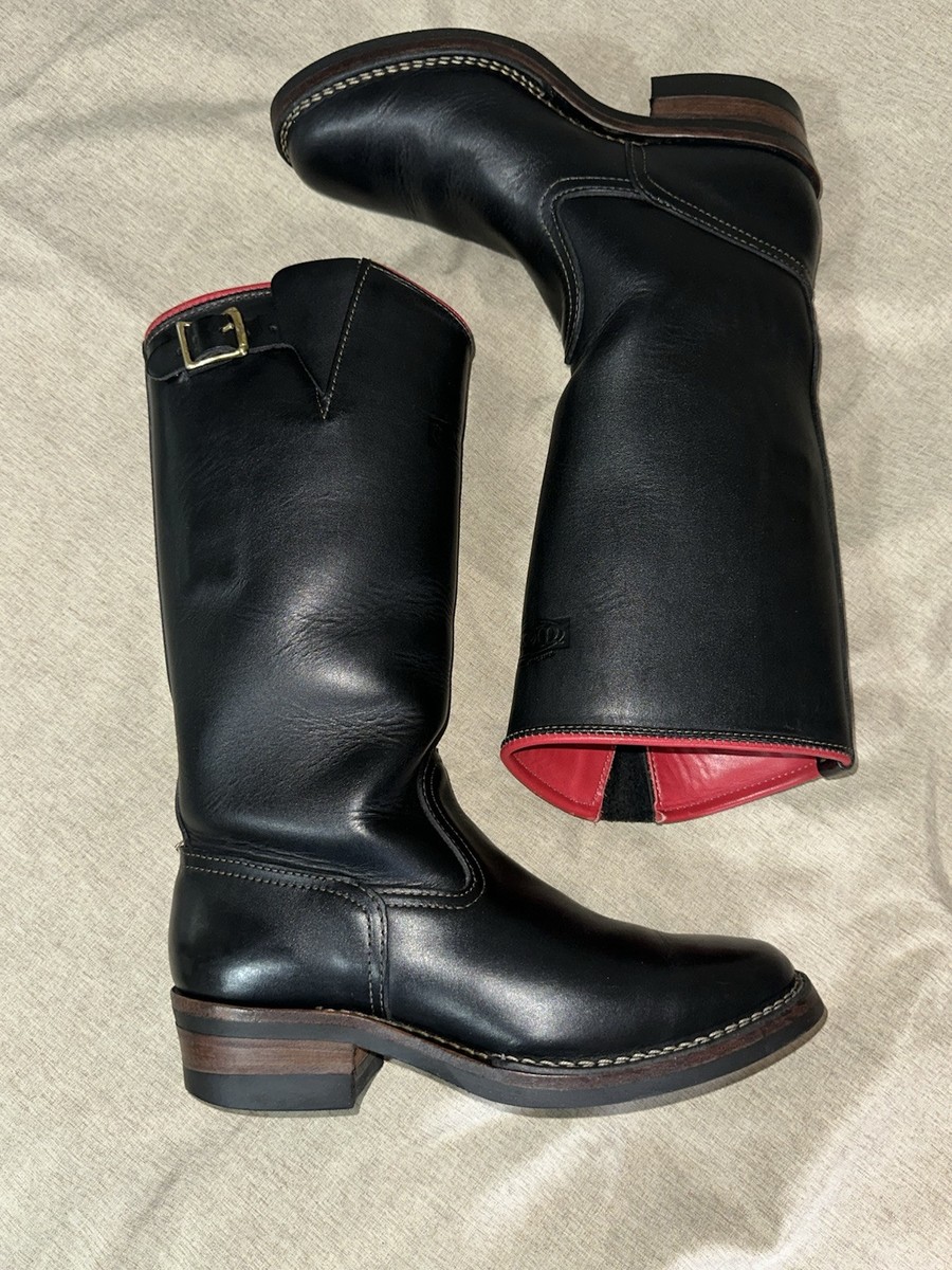 Bottes Wesco Motor Patrol 16 Pouces - Cuir Noir - Biker US - Neuf Avec Emballage