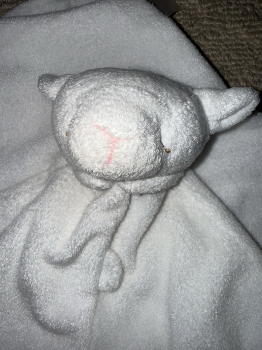 Angel Dear Lamb Lovey Security Blanket White Plush Sleeping Baby EUC