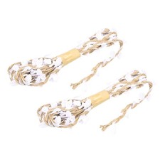2Pcs 6.6ft 5mm Burlap Leaf Ribbon Vine Natural Jute Rope Twine White