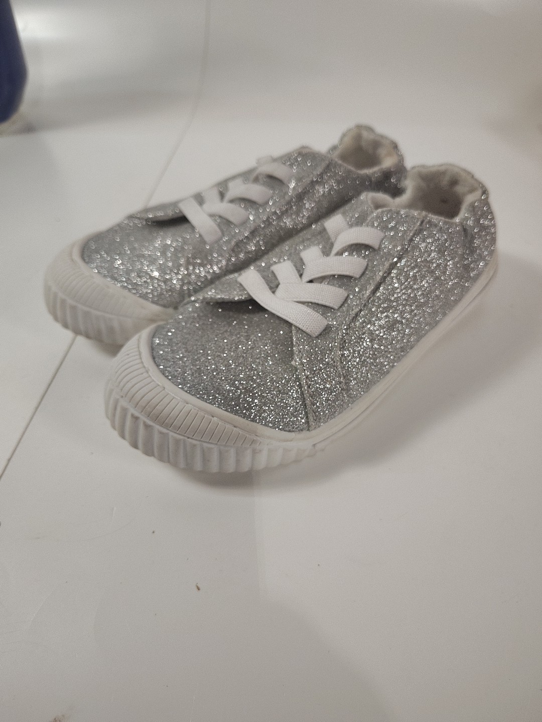SAOLA Sneakers Wonder Nation Little Girl argento glitter tela punta antiurto sliver taglia 3