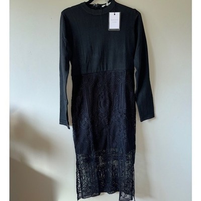 Endless Rose; Black Long Sleeve Lace Dress; Size Medium