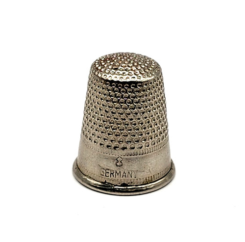 Vintage Silver Tone Thimble Size 8 Made in Germany Sewing Collectible