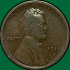 1916-S Lincoln Wheat Cent Fine F Coin #34920