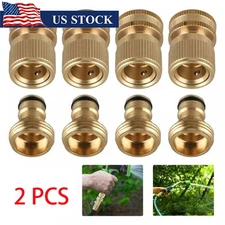 3/4-Inch Garden Hose Quick Connect 2-Piece Solid Brass Female Fitting Sturdy New