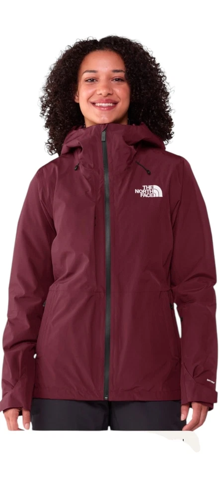 NWT North Face Women’s ThermoBall Eco Snow Triclimate Jacket Burgundy Floral XL - Image 2 of 4