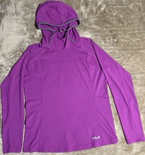 Fila Womens Midweight Training Pullover Hoodie, Size M PURPLE