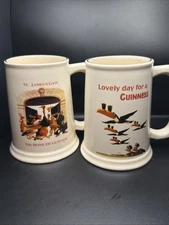 Vintage Guinness Stout Toucan And ST JAMES GATEEmbossed Coffee Mugs