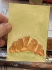 2.5 X 3.5 Original Whimsical Watercolor Croissant — photo 2