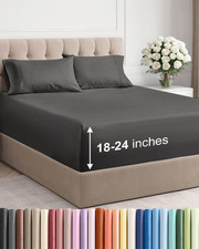 Extra Deep Pocket Queen Sheet Set - 4 Piece Breathable Cooling Bed Sheets - Ho