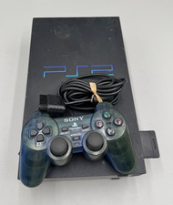 Sony PlayStation 2 PS2 SCPH-50001 Gaming Console BLACK + Clear Blue Controller C