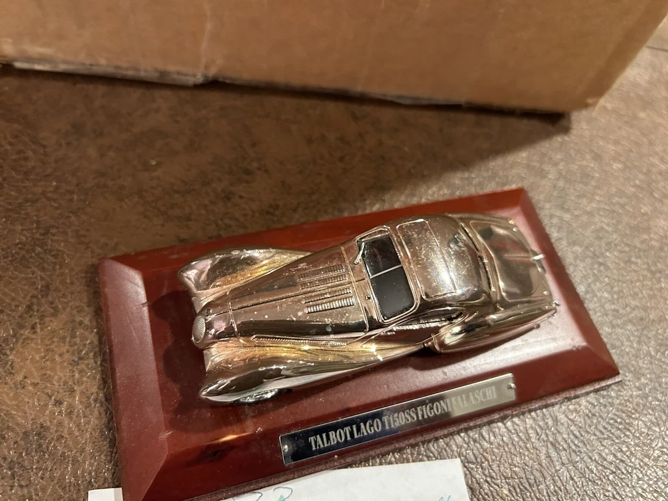 Talbot Lago 1/43 T150SS Figoni Falaschi Car Chrome Silver Diecast SEE PHOTOS - Image 4 of 4
