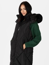 Lovedrobe Longline Black Diamond Quilted Gilet