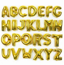 32" GOLD Foil Helium Letters Numbers Bunting Banner Party Balloon Wedding