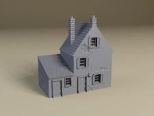 Normandy Townhouse - Detailed Terrain for 28mm, 20mm, 15mm ,HO Tabletop Wargames