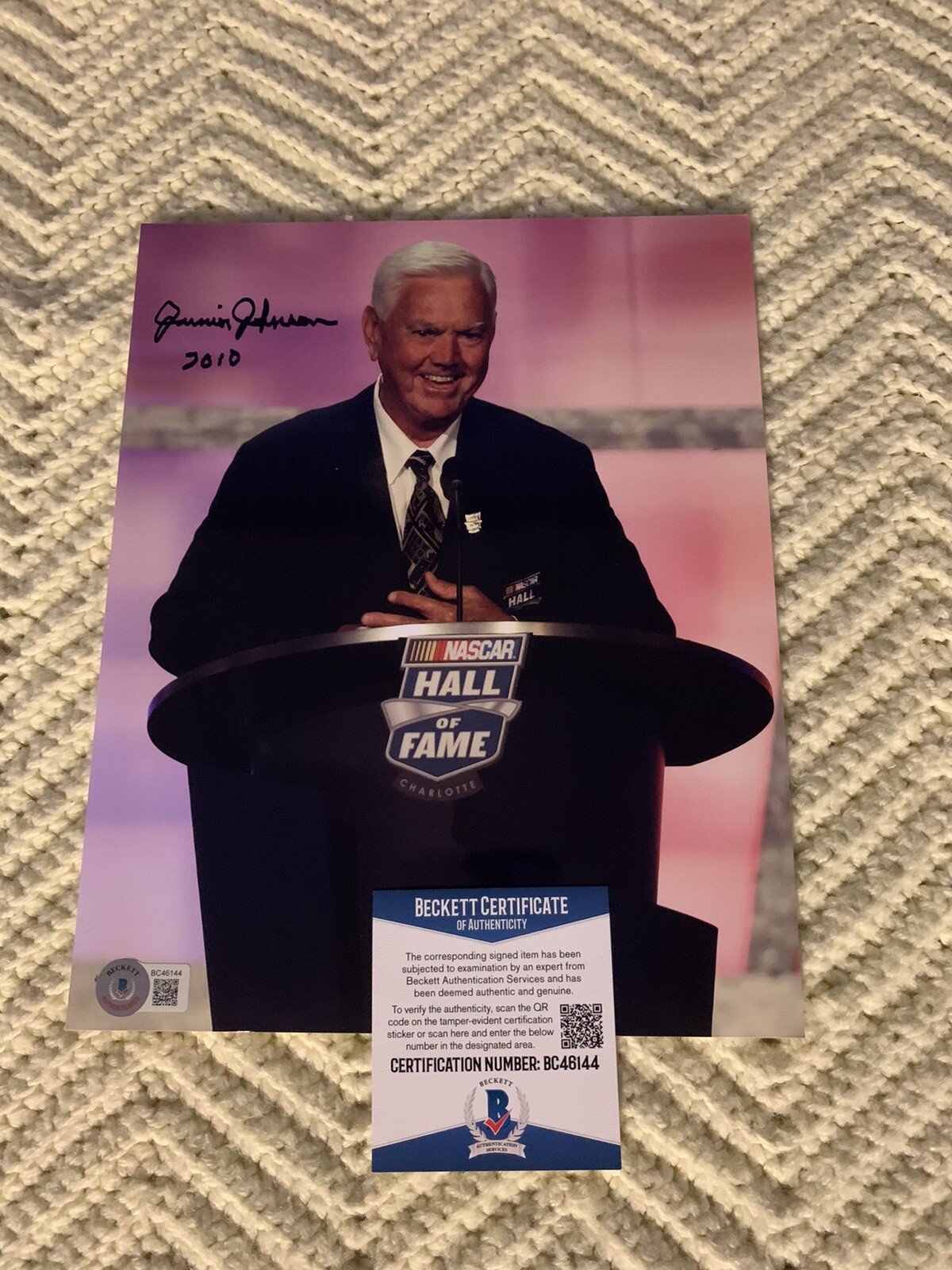 Junior Johnson Nascar Signed 8 X 10 Photo Autographed Beckett Authentication COA 