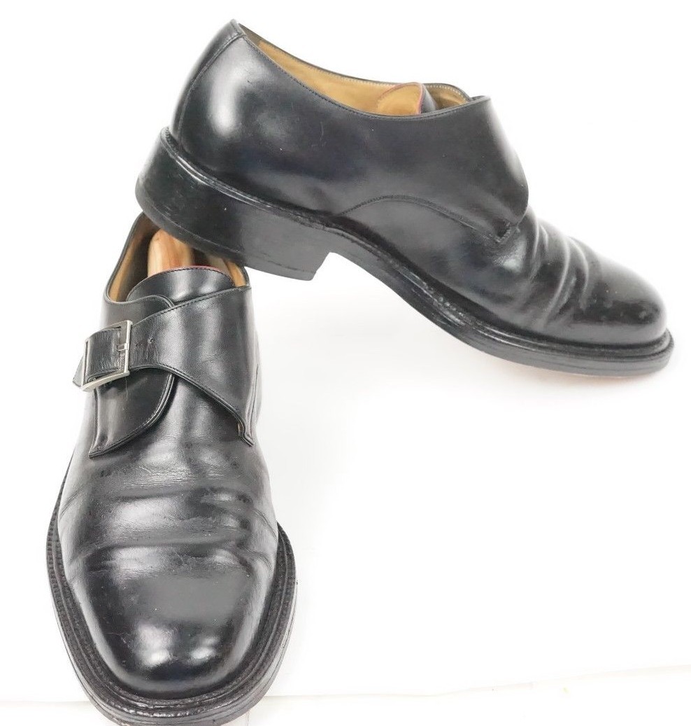 $1,000 + BALLY Acanto Black Monk Strap Luxury Shoes US 9.5 D 