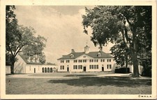 Historic Mount Vernon Mansion West Front Virginia BW Cancel WOB Postcard