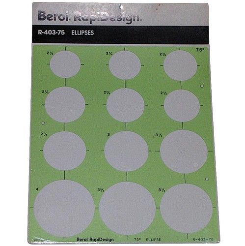 Berol Rapidesign Template Set - 8PC Extra Large Ellipse Set - R-403 Series (NOS) - Picture 8 of 9