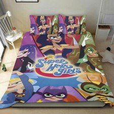 DC Super Hero Girls Twin Duvet Cover Set for Kids Bedding Sets 3 Piece Gifts