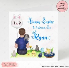 Personalised Boys Easter Card Son Grandson Nephew Cosuin Brother