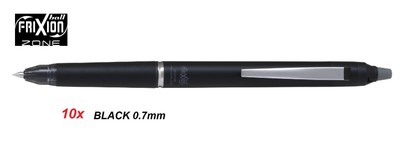 Pilot FriXion Point Knock ZONE Retractable Erasable Ink Gel Pen 0.7mm- 10x BLACK