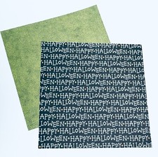 K Company 12x12 Halloween Green Purple Polka Dot Cardstock Scrapbook Paper Qty 2