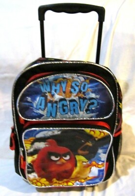 Angry Birds Why So Angry? 16'' Rolling Backpack with three main compartments-New!