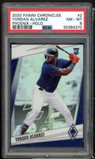 Yordan Alvarez Rookie Card 2020 Panini Chronicles Phoenix Holo #2 PSA 8