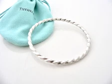 Tiffany & Co Twist Bangle Bracelet Twirl Excellent Silver Gift Pouch T and Co