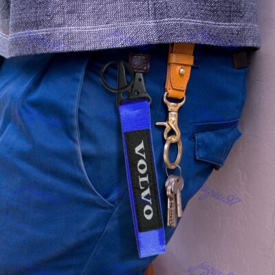 For VOLVO BRAND NEW Universal Keychain Metal key Ring Hook Strap Lanyard Nylon