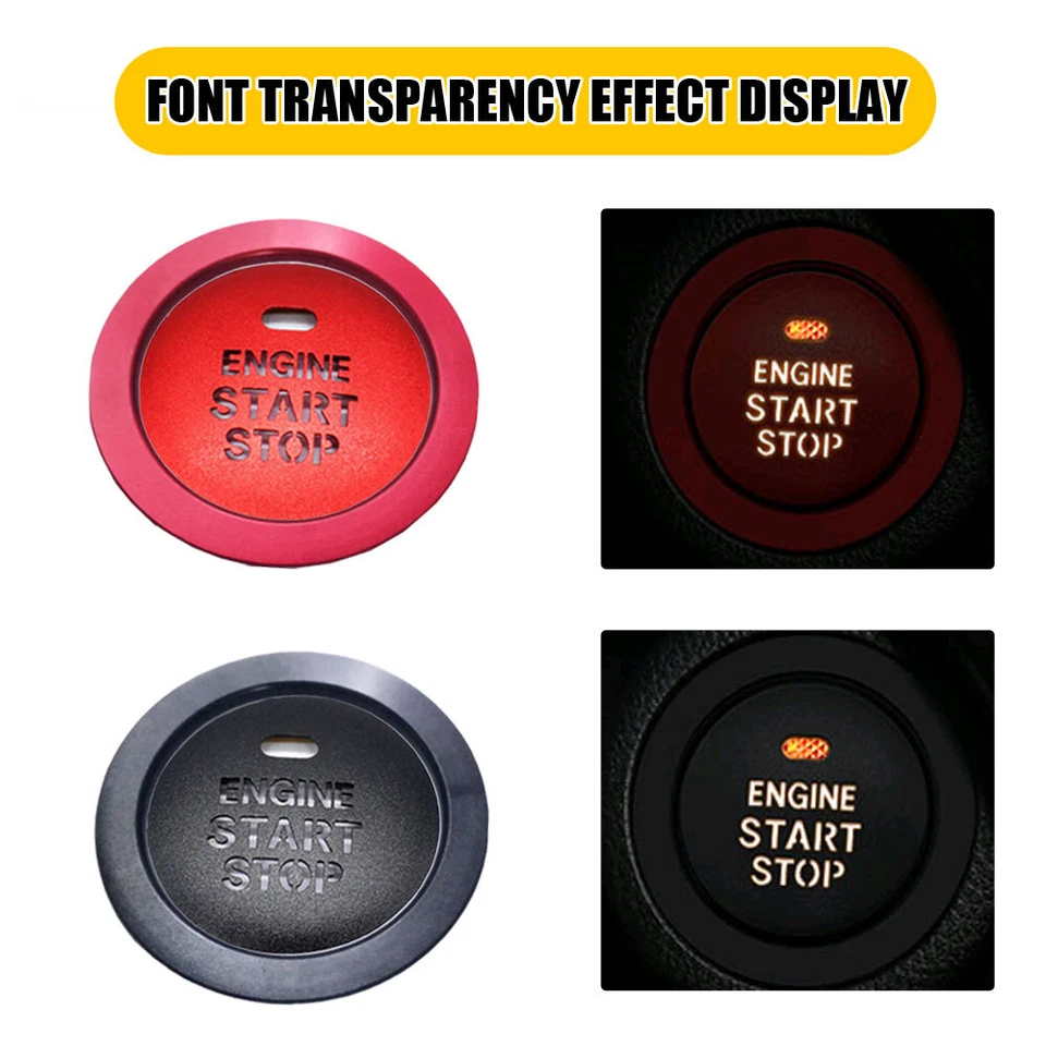 Car Start Stop Push Button Engine Ignition Ring Cover Trim Accessory For Subaru - Image 3 of 4