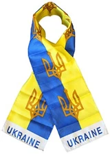 Ukraine Trident Country Lightweight Flag Printed Knitted Style Scarf 8"x60"