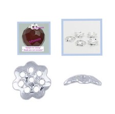 15pcs 925 Sterling Silver 4.9mm Flower Bead Caps Spacer Findings for DIY Jewelry