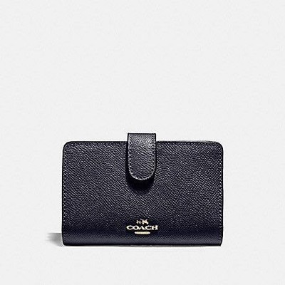 SALE! BNEW COACH F11484 medium corner zip wallet in Crossgrain Leather, Black | eBay