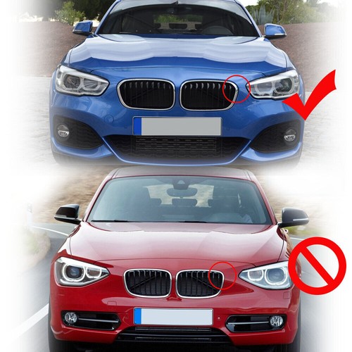 FOR BMW 1 SERIES F20 F21 2015-19 GLOSS BLACK FRONT KIDNEY TWIN GRILL GRILLE UK - Picture 5 of 13