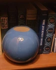 Vintage post modern medium blue sphere orb ceramic planter Vase Haeger style