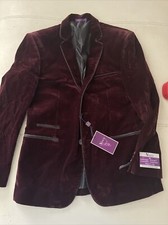 NWT VINCI Ultra Slim Fit Wine Velvet Sport Jacket BS 02Men  s Coat Blazer Size M