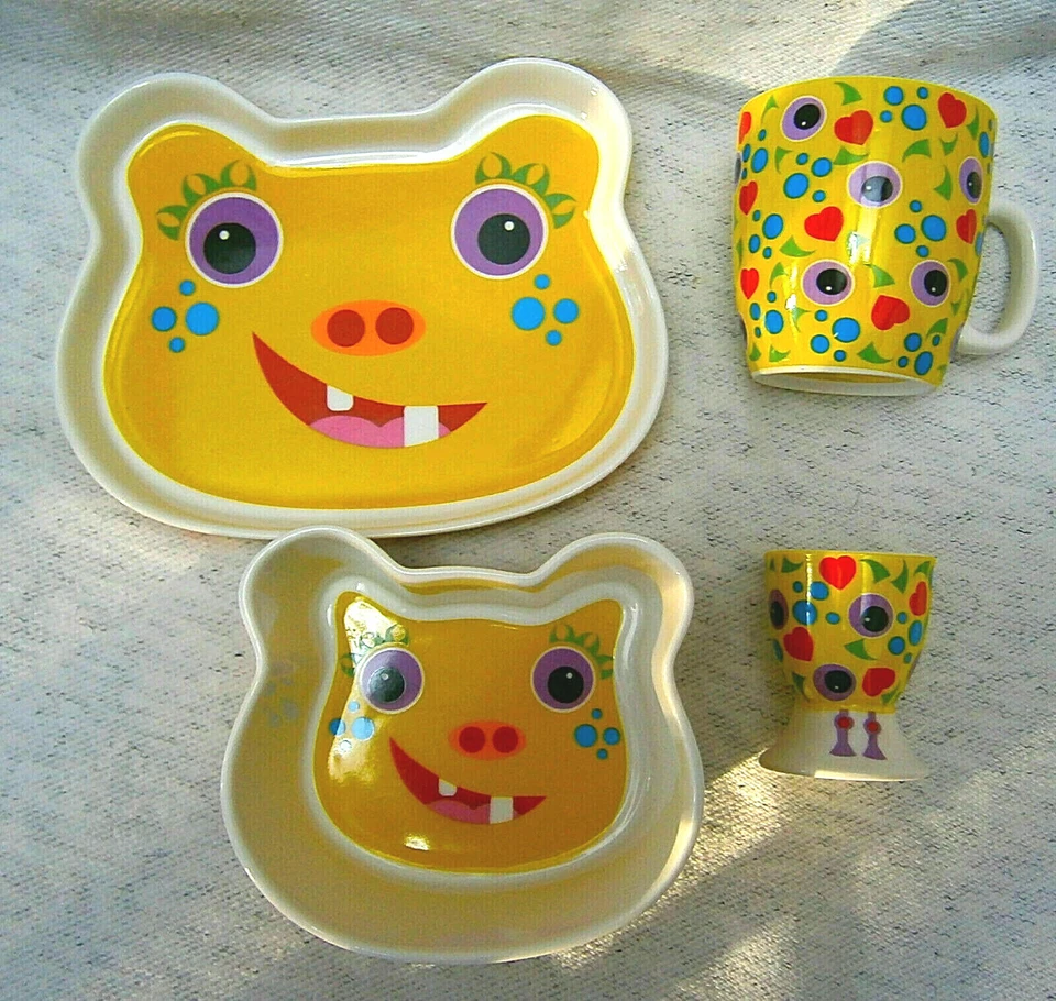 Maxwell & Williams Cosquillas Monster Eeter Juego de 4 piezas Desayuno Cena Porcelana Foto 2 de 4